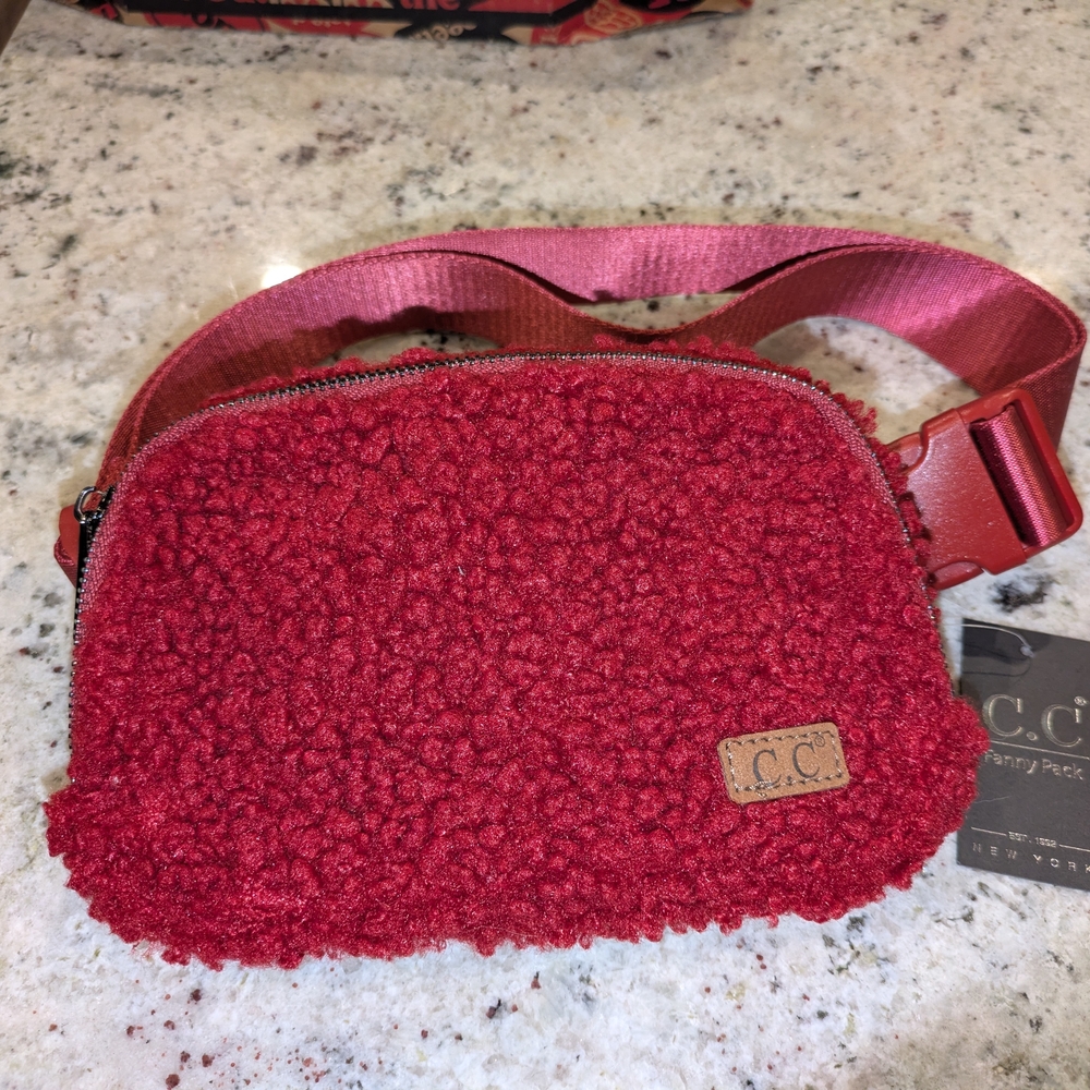 NEW C.C New York Shepra Nylon Fanny Pack Waist Belt Bag Ruby Red NWT